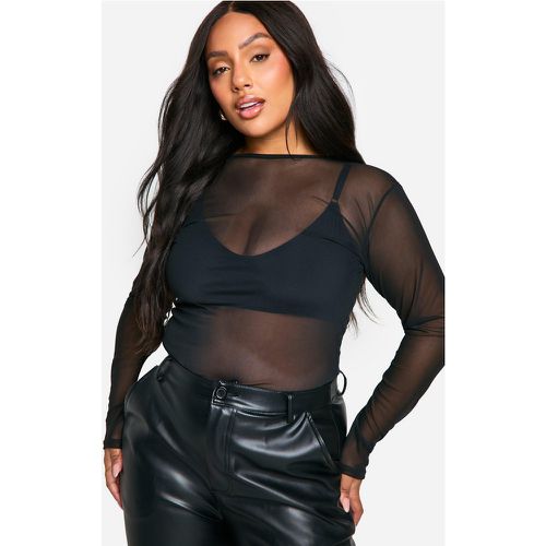 Plus Crew Neck Long Sleeve Bodysuit - boohoo - Modalova