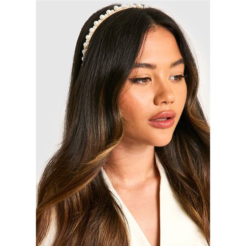 Diadema Con Perlas, Blanco - boohoo - Modalova