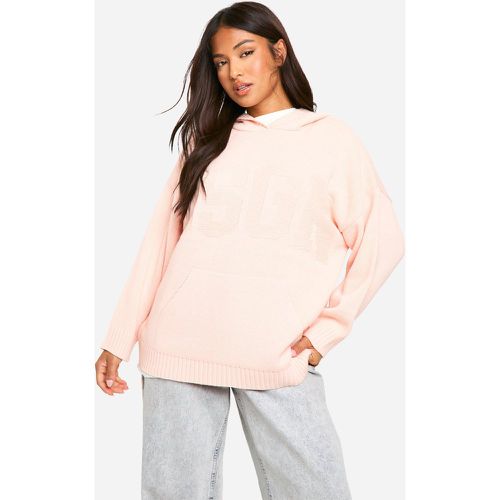 Felpa Petite in maglia DSGN con cappuccio - boohoo - Modalova