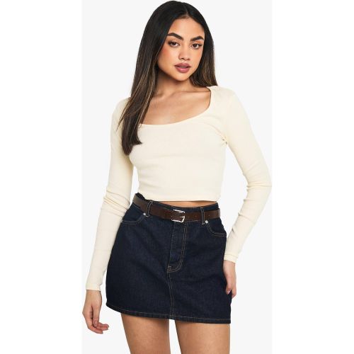 Top a maniche lunghe Basic con scollo rotondo - boohoo - Modalova