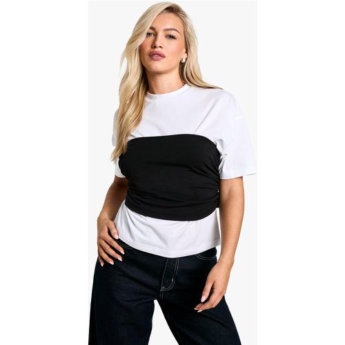 Camiseta Envolvente De Capa Doble - boohoo - Modalova