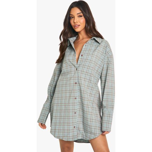 Vestito camicia a quadri con coulisse in vita - boohoo - Modalova