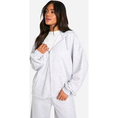 Felpa oversize con zip, cappuccio e cappuccio - boohoo - Modalova