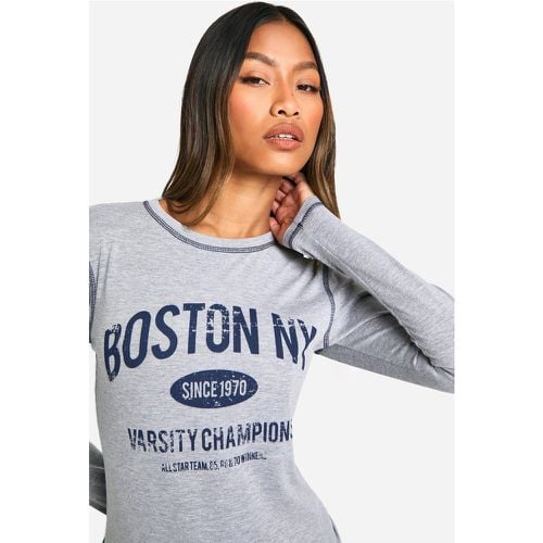 Camiseta De Manga Larga Boston - boohoo - Modalova