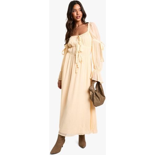 Vestito longuette stile Milkmaid in chiffon - boohoo - Modalova