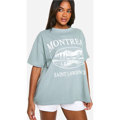 T-shirt oversize con stampa e grafica Montreal - boohoo - Modalova