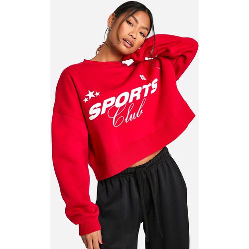 Felpa oversize a girocollo con slogan Sports Club - boohoo - Modalova