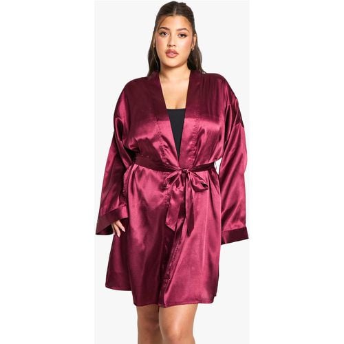 Accappatoio Plus Size in raso - boohoo - Modalova