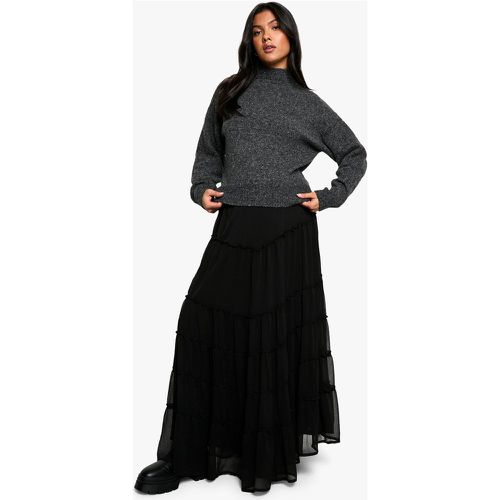 Gonna maxi Premaman in chiffon con vita elasticizzata e balze - boohoo - Modalova