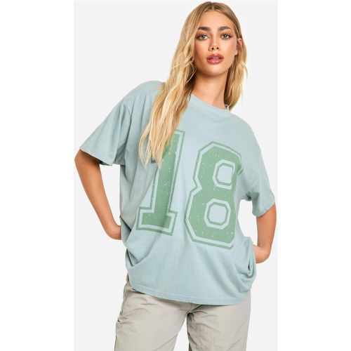 T-shirt oversize rosa con grafica New York - boohoo - Modalova