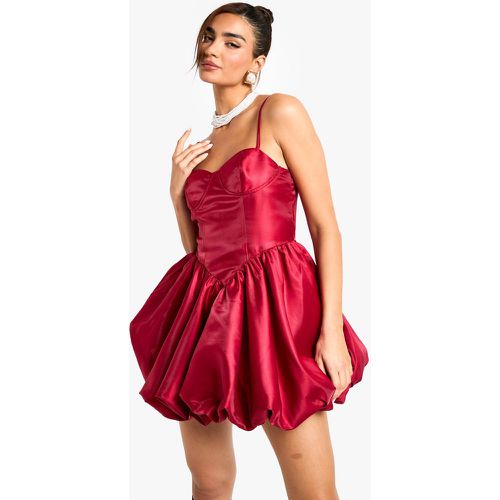 Vestido Mini De Tafetán Con Bola - boohoo - Modalova