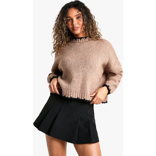 Maglione in maglia super morbida con cuciture e cuciture - boohoo - Modalova