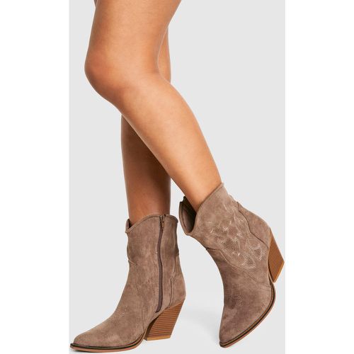 Botas Tobilleras Estilo Western Bordadas - boohoo - Modalova