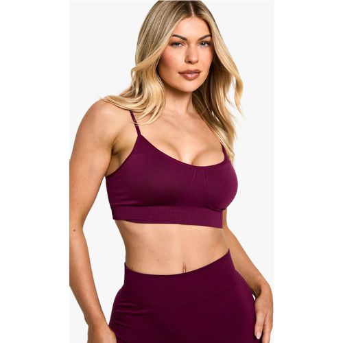 Reggiseno sportivo Premium modellante a coste senza cuciture con supporto leggero - boohoo - Modalova