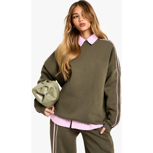 Sudadera Oversize De Rayas Con Doble Lateral - boohoo - Modalova