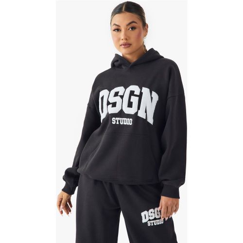 Sudadera Oversize Con Capucha Y Aplique De Felpa Dsgn Studio - boohoo - Modalova