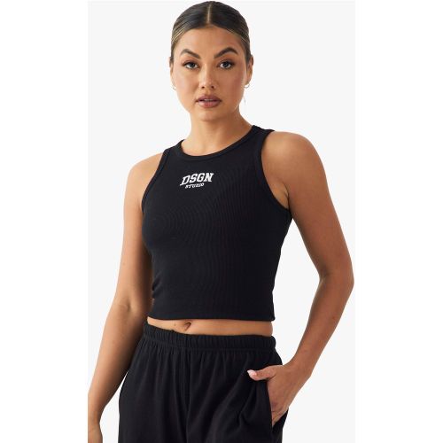 Top Sin Mangas De Canalé Estilo Nadador Con Bordado Dsgn Studio - boohoo - Modalova