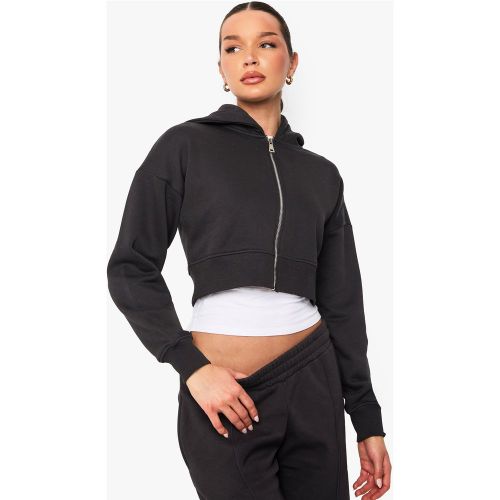 Sudadera Con Capucha Y Cremallera Encogida - boohoo - Modalova