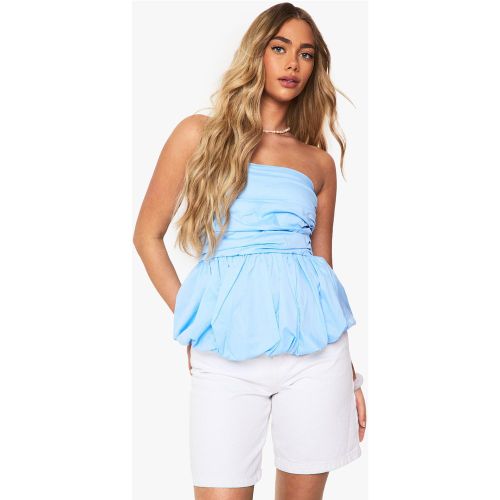 Top Fruncido De Algodón Popelina - boohoo - Modalova