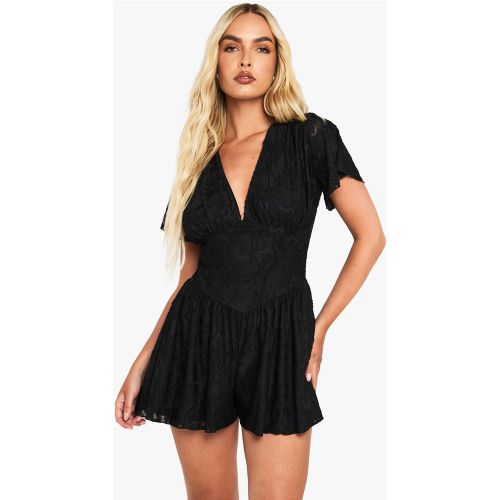 Mono Corto De Manga Corta Con Estampado De Flores - boohoo - Modalova