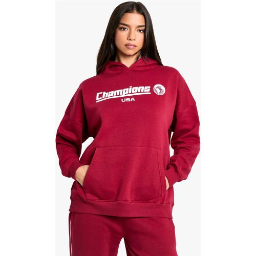 Sudadera Oversize Con Capucha Y Eslogan Champions Usa - boohoo - Modalova