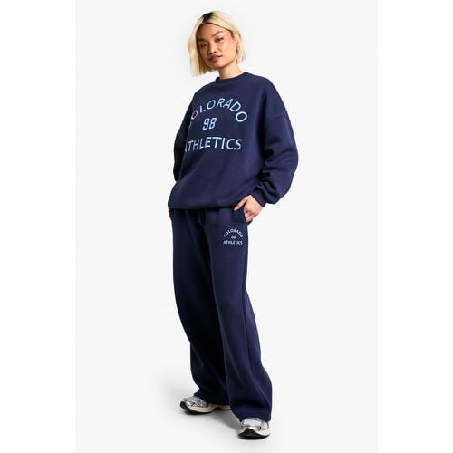 Pantaloni tuta dritti con ricamo Colorado Athletics - boohoo - Modalova