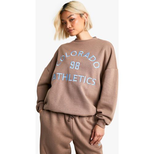 Felpa oversize a girocollo con ricamo Colorado Athletics - boohoo - Modalova