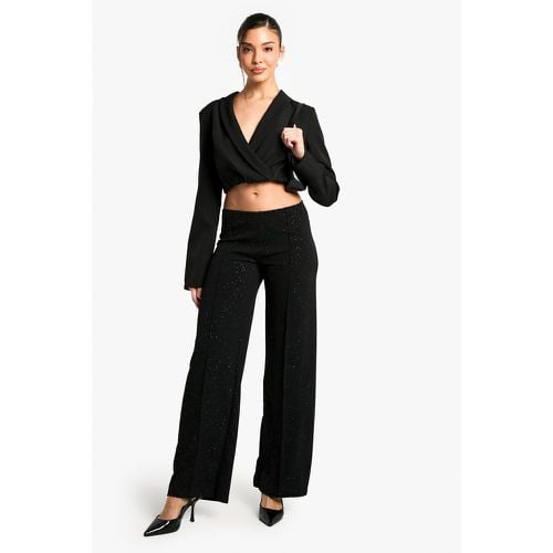 Pantaloni dritti glitterati con cuciture frontali - boohoo - Modalova