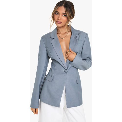 Blazer sartoriale stretto in tessuto - boohoo - Modalova