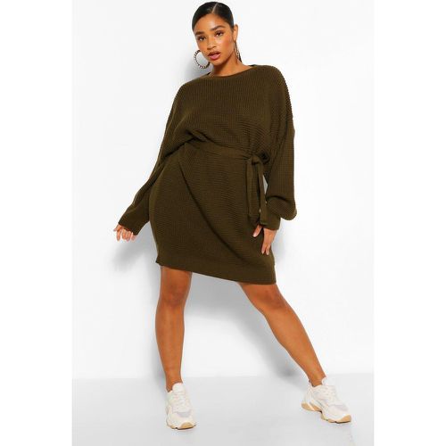 Vestido Jersey Plus De Punto Gofre Con Cinturón - boohoo - Modalova