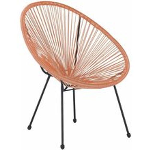 Balkonstuhl Orange Polyrattan Spaghetti-Optik Modern Mexikanischer Stil Outdoor Balkon Terrasse Garten Möbel - BELIANI - Modalova