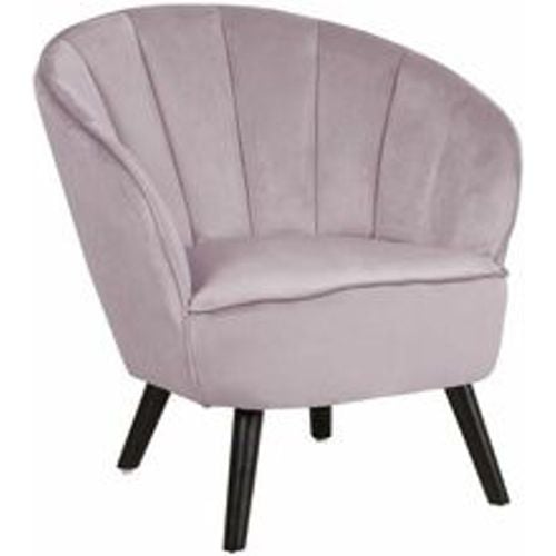 Sessel Rosa Samtstoff mit Dunkelbraunen Holzbeinen Muschelform Glamourös Retro Clubsessel Cocktailsessel für Wohnzimmer Schlafzimmer - BELIANI - Modalova