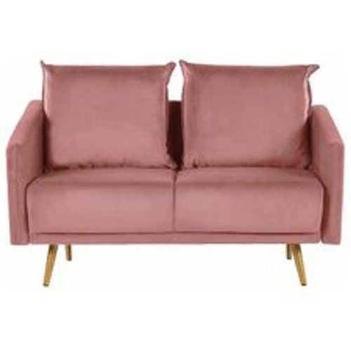 Sofa Rosa Samtstoff 2-Sitzer 130 x 78 x 68 abnehmbare Kissenbezüge Minimalistisch Retro Wohnzimmer / Flur / Arbeitzimmer Modernes Desing - BELIANI - Modalova