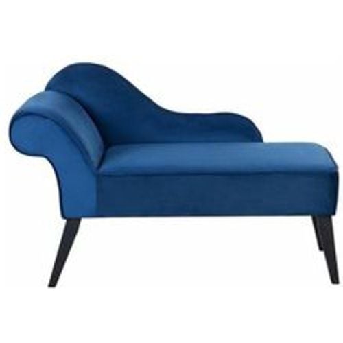 Chaiselongue Linksseitig Dunkelblau Samtstoff Modern - BELIANI - Modalova