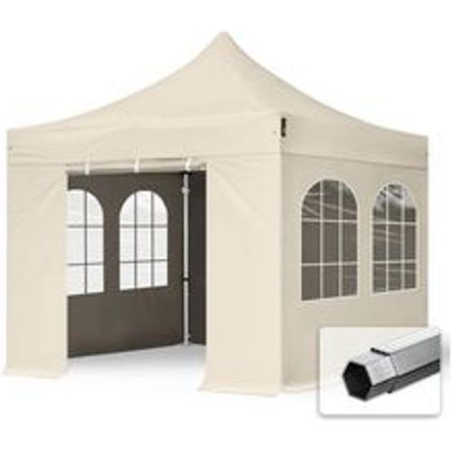 X3 m Faltpavillon professional Alu 40mm, Seitenteile mit Sprossenfenstern, creme - crème - Fashion24 DE - Modalova