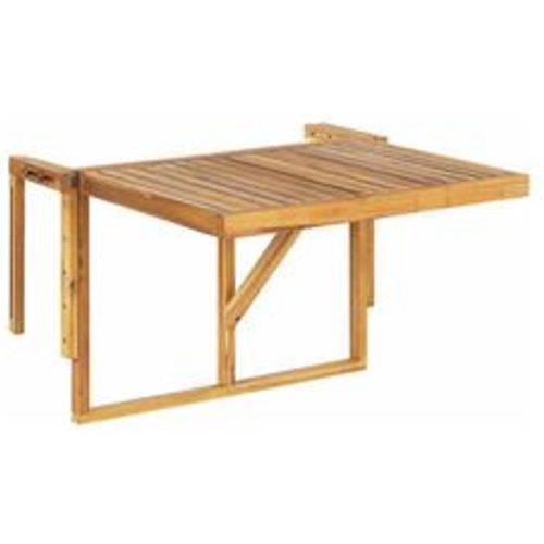 Balkonhängetisch Akazienholz Hellbraun 60 x 40 cm Höhenverstellbar Balkontisch Balkon, Terrasse, Balkonmöbel - BELIANI - Modalova