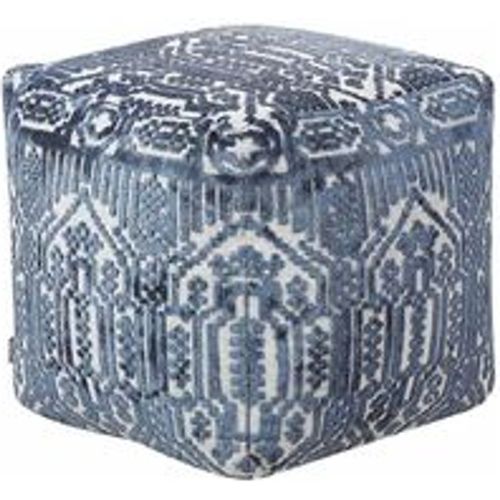 Pouf Dunkelblau Viskose und Polyester 50 x 50 cm mit EPS-Perlen Quadratisch Persisches Muster Modern Boho Bodenkissen Sitzpouf Sitzmöbel Indoor - BELIANI - Modalova