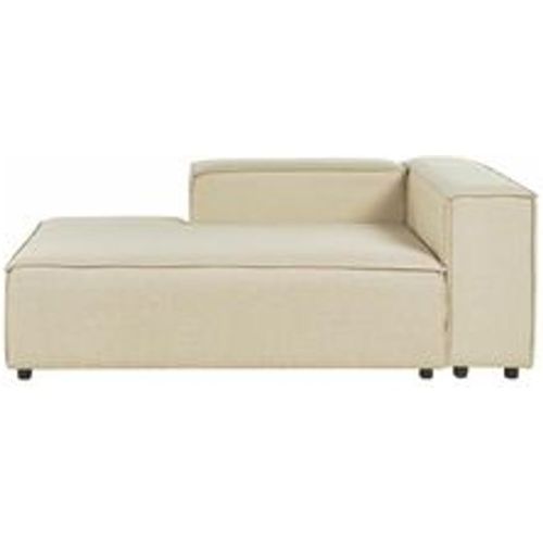 Chaiselongue Beige Leinen Rechtsseitig Modul-Récamiere mit Niedriger Rückenlehne Wohnzimmermöbel Modern Skandi Wohnzimmer Ausstattung - BELIANI - Modalova