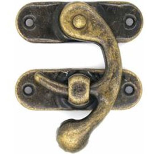 Set mit 4 dicken, antikisierten Schmuckkästchen-Haken aus massiver Bronze mit Verschluss (rechte Verschlussschnalle)--27x32cm - Fashion24 DE - Modalova