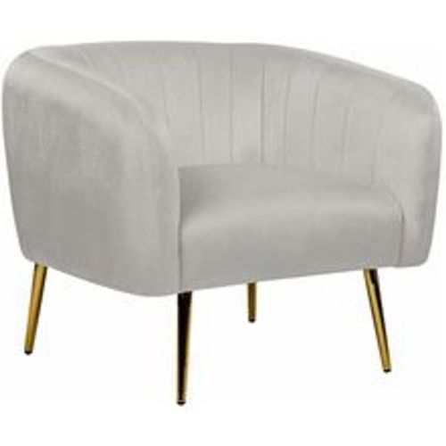 Cocktailsessel Hellgrau Polsterbezug aus Samtstoff mit Metallgestell in Gold Glamouröser Edler Stil Wohnzimmer Salon Esszimmer Flur - BELIANI - Modalova