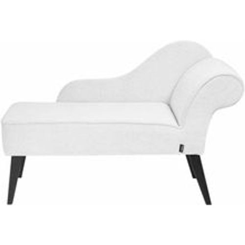 Chaiselongue Weiß Stoffbezug Rechtsseitig mit Armlehne hoher Rückenlehne Schwarzen Holzbeinen Retro Wohnzimmer Récamiere Liegesofa - BELIANI - Modalova