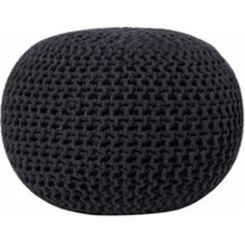 Pouf Schwarz 100% Baumwolle Rund ⌀ 50 cm Elegant Modern - BELIANI - Modalova