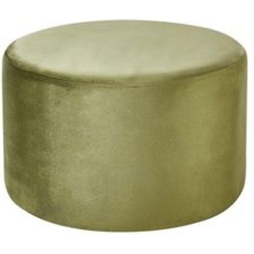 Pouf Olivgrün Samtbezug Rund 61 cm Dick Gepolstert Luxuriös Glamourös Modernes Design Sitzhocker Samthocker Sitzpouf Ottomane Fußablage - BELIANI - Modalova