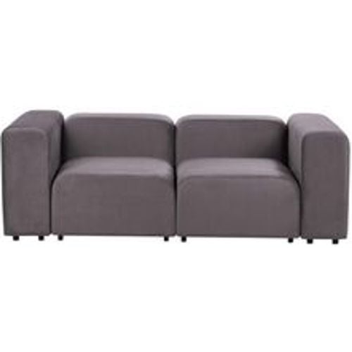 Sitzer Sofa Dunkelgrau Samtbezug Modular mit Breiten Hohen Armlehnen Niedrige Rückenlehne Modern Wohnzimmer Polstersofa Modulsofa - BELIANI - Modalova