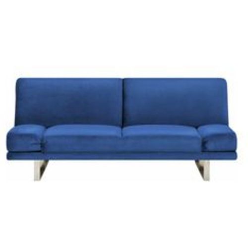 Sofa Marineblau Polsterbezug Samtstoff 2-Sitzer Schlaffunktion Verstellbare Armlehnen Skandinavisch Modern Wohnzimmer - BELIANI - Modalova