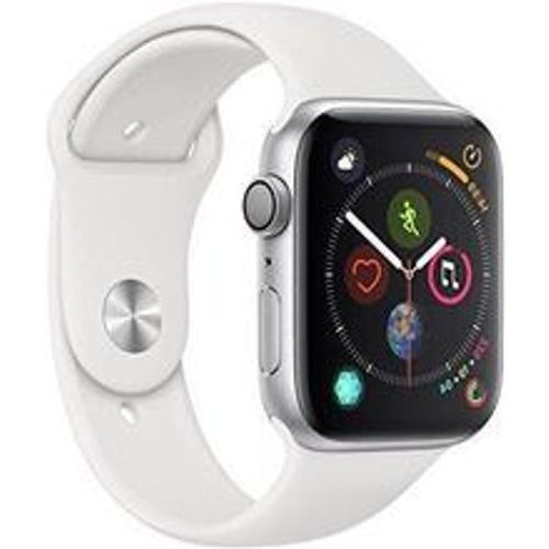 Watch Series 4 (2018) GPS 44 mm - Aluminium Silber - Sportarmband Weiß - Apple - Modalova