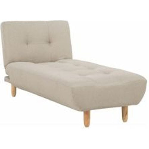 Chaiselongue Universal Beige Stoffbezug Gesteppt mit Schlaffunktion Verstellbare Rückenlehne Holzfüße Retro-Design Wohnzimmer Ausstattung - BELIANI - Modalova