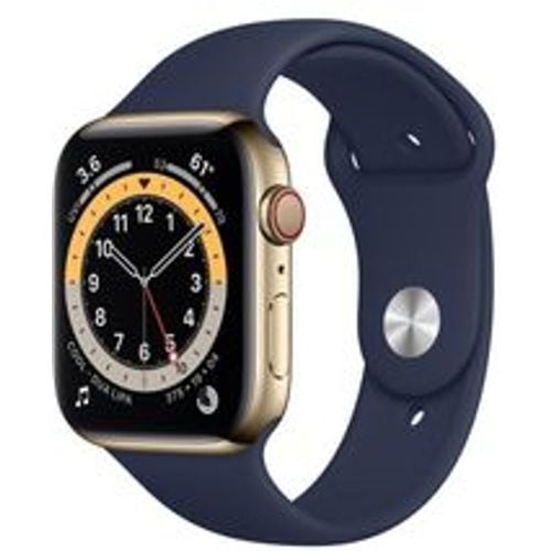 Watch Series 6 (2020) GPS + Cellular 44 mm - Rostfreier Stahl - Sportarmband Blau - Apple - Modalova