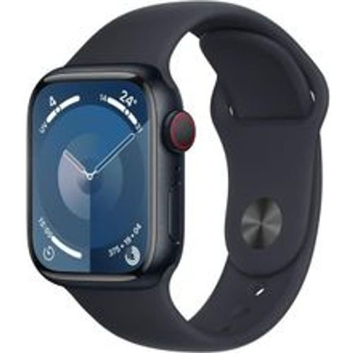 Watch Series 9 (2023) GPS + Cellular 41 mm - Aluminium Mitternacht - Sportarmband Schwarz - Apple - Modalova