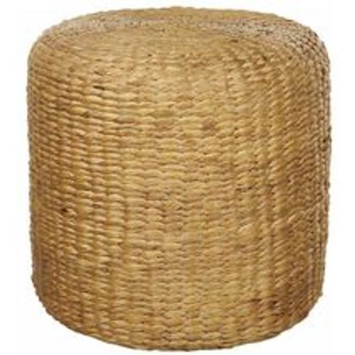 Pouf Naturfarben Wasserhyazinthe ⌀ 40 cm Rund Handgefertigt Geflochten im Boho Stil Moderner Hocker für Wohnzimmer Schlafzimmer Indoor - BELIANI - Modalova